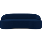 Sofá 4 Lugares Curvo Sala De Estar Living Lótus D02 Veludo Az