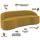 Sofá 4 Lugares Curvo Sala De Estar Living Lótus D02 Veludo Mo