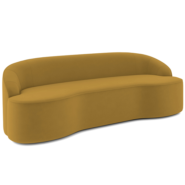 Sofá 4 Lugares Curvo Sala De Estar Living Lótus D02 Veludo Mo