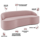 Sofá 4 Lugares Curvo Sala De Estar Living Lótus D02 Veludo Ro