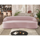 Sofá 4 Lugares Curvo Sala De Estar Living Lótus D02 Veludo Ro