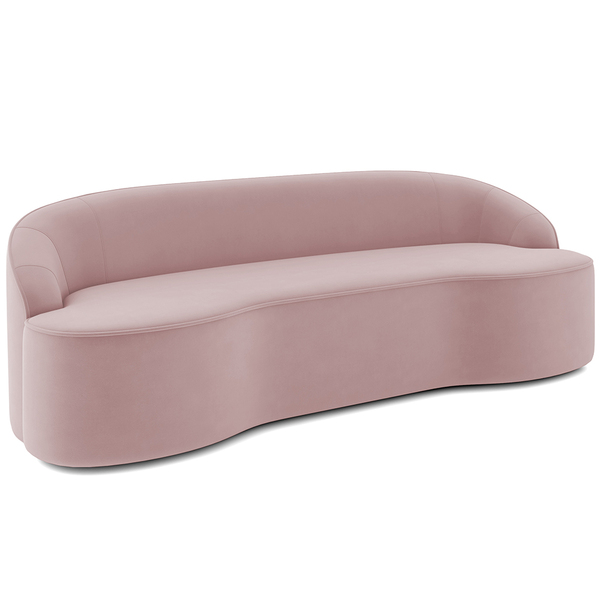 Sofá 4 Lugares Curvo Sala De Estar Living Lótus D02 Veludo Ro