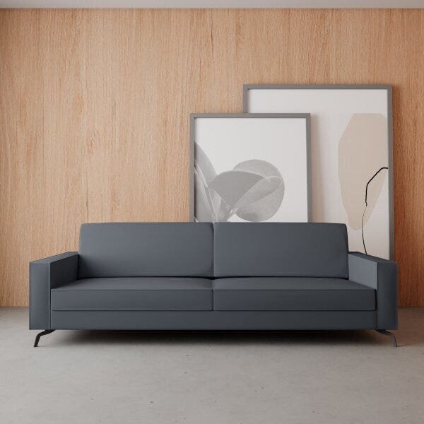 Sofá 4 Lugares Fly  Cinza Claro/cinza Chumbo