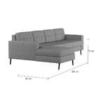 Sofá 4 Lugares Happpy Com Chaise Esquerdo Pé Palito Linho Cot