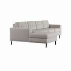 Sofá 4 Lugares Happy Com Chaise Esquerdo Pé Palito Linho Cott