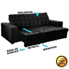Sofá 4 Lugares Itália Plus 2,25m Retrátil, Reclinável, Com 2