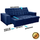 Sofá 4 Lugares Itália Plus 2,50m Retrátil, Reclinável, Com 2
