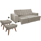 Sofá 4 Lugares Itália Plus 2,60m Retrátil, Reclinável, Com 2