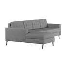 Sofá 4 Lugares Joy Com Chaise Esquerdo Pé Palito Linho Cotton