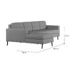 Sofá 4 Lugares Joy Com Chaise Esquerdo Pé Palito Linho Cotton