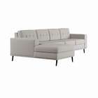 Sofá 4 Lugares Leave Com Chaise Esquerdo Pé Palito Linho Cott