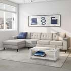 Sofá 4 Lugares Live Com Chaise Esquerdo Pé Palito Linho Cotto