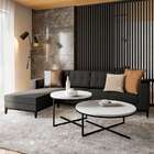 Sofá 4 Lugares Live Com Chaise Esquerdo Pés E Base Em Madeira