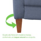 Sofá 4 Lugares Living 245cm Canela Azul/marrom