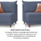 Sofá 4 Lugares Living 245cm Canela Azul/marrom