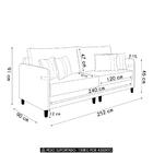 Sofá 4 Lugares Living 252cm Pé Madeira Zoe Linho Cinza Claro