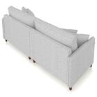 Sofá 4 Lugares Living 252cm Pé Madeira Zoe Linho Cinza Claro