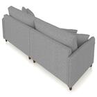 Sofá 4 Lugares Living 252cm Pé Madeira Zoe Linho Cinza Escuro