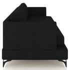 Sofá 4 Lugares Living 270cm Pé Ferro Soren Couro Preto Z55 -