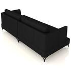 Sofá 4 Lugares Living 270cm Pé Ferro Soren Couro Preto Z55 -