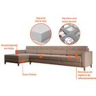 Sofá 4 Lugares Living Com Chaise Esquerdo Pés E Base Em Madei