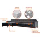 Sofá 4 Lugares Living Com Chaise Esquerdo Pés E Base Em Madei