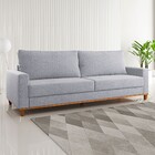 Sofá 4 Lugares Living Linho/inox - Viero Móveis
