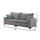 Sofá 4 Lugares Living Linho M-47 Martins Cinza