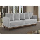 Sofá 4 Lugares Living M-169 Veludo Martins Cinza