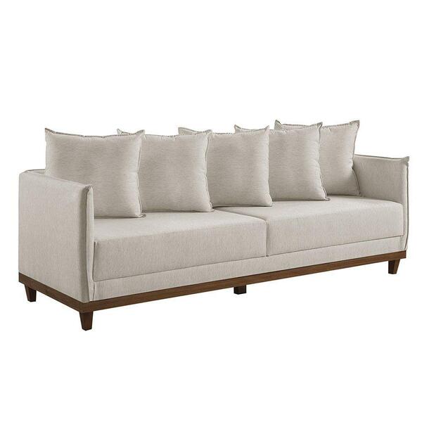 Sofá 4 Lugares Living M-169 Veludo Martins Creme