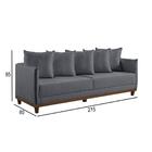 Sofá 4 Lugares Living M-169 Veludo Martins Grafite