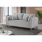 Sofá 4 Lugares Living M-46 Martins Veludo Cinza