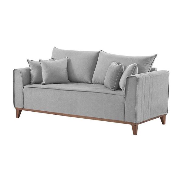 Sofá 4 Lugares Living M-46 Martins Veludo Cinza