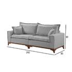 Sofá 4 Lugares Living M-47 Veludo Martins Cinza