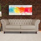 Sofá 4 Lugares Maggiore 260cm Couro Bege G58 - Gran Belo