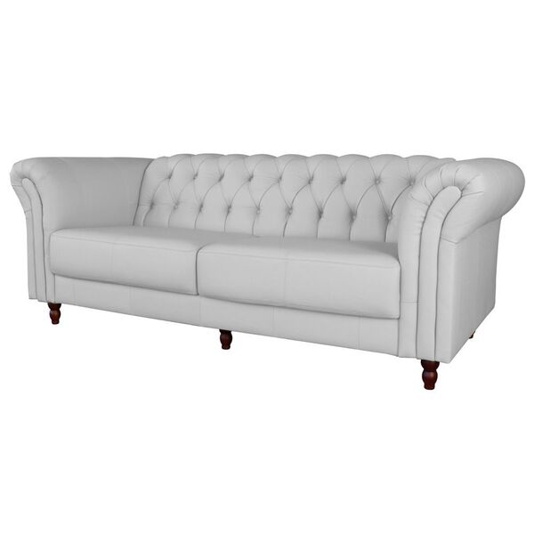 Sofá 4 Lugares Maggiore 260cm Couro Branco G58 - Gran Belo