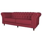 Sofá 4 Lugares Maggiore 260cm Couro Vermelho G58 - Gran Belo