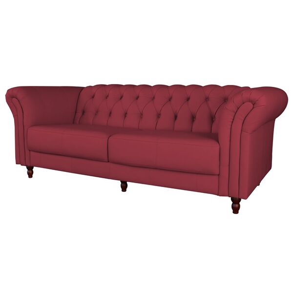 Sofá 4 Lugares Maggiore 260cm Couro Vermelho G58 - Gran Belo