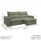 Sofá 4 Lugares Martinho Retrátil 20585 Boucle Verde - Celflex