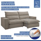 Sofá 4 Lugares Martinho Retrátil 20585 Veludo Bege Claro - Ce