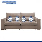 Sofá 4 Lugares Martinho Retrátil 20585 Veludo Bege Escuro - C