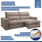 Sofá 4 Lugares Martinho Retrátil 20585 Veludo Bege Escuro - C