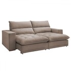 Sofá 4 Lugares Martinho Retrátil 20585 Veludo Bege Escuro - C