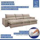 Sofá 4 Lugares Martinho Retrátil Boucle Bege  - Celflex