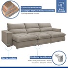 Sofá 4 Lugares Martinho Retrátil Veludo Bege Claro  - Celflex