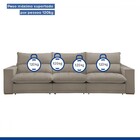 Sofá 4 Lugares Martinho Retrátil Veludo Bege Claro  - Celflex