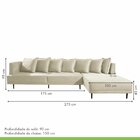 Sofá 4 Lugares Molas Ensacadas D-33 Living Com Chaise Direita