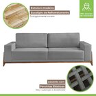 Sofá 4 Lugares Molas Ensacadas D-33 Living Vicenza Paropas By