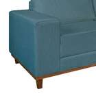 Sofá 4 Lugares Mônaco Com Chaise Direito Linho Azul Claro