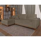 Sofá 4 Lugares Mônaco Com Chaise Esquerdo Linho Marrom Claro